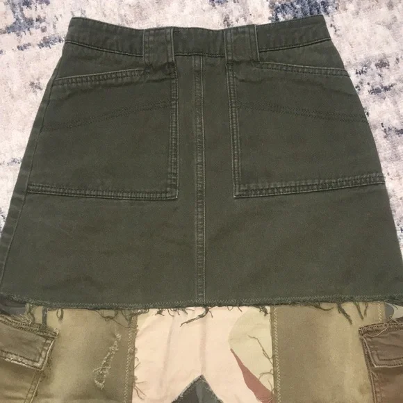 Upcycled patched BDG free people mountaineer camouflage military army camo skirt - Picture 4 of 16